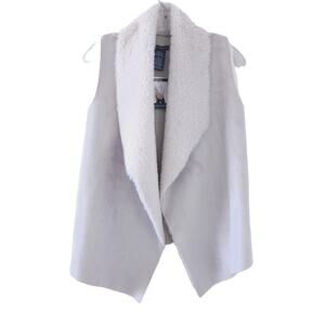NEW Chelsea & Theodore Vest Cream Microsuede, Sherpa, Sweater Sleeveless Vest